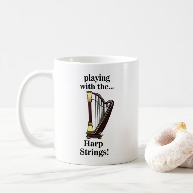 Taza De Café Arpa Instrumento Musical Arpa (Con donut)