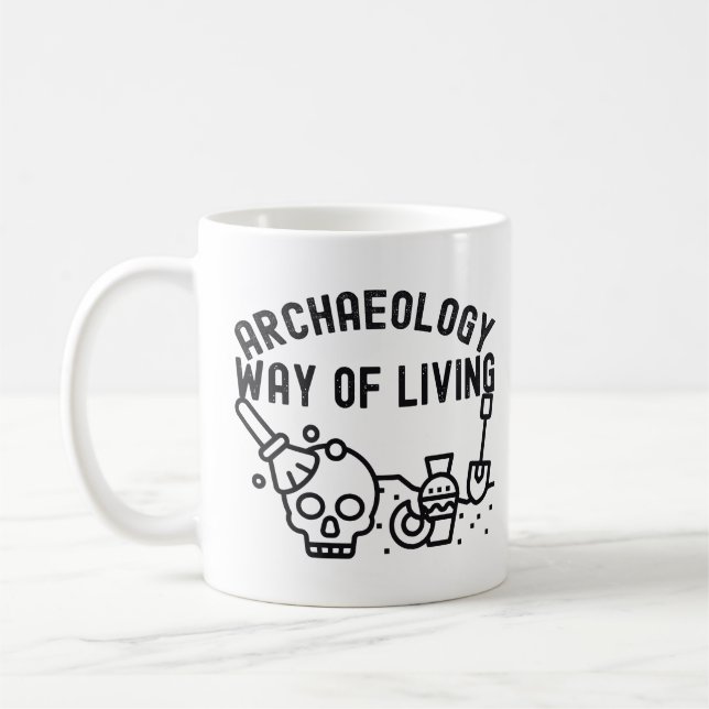 Taza De Café Arqueología - Modo de Vida,  Arqueología Dice (Izquierda)