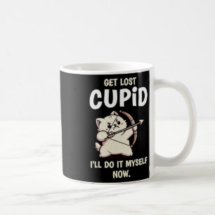 Taza De Café Arquero Cupido Gato Día de San Valentín Divertido 