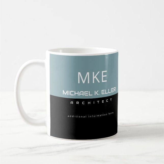 Taza De Café Arquitecto de profesión mitad negro medio polvo-az (Izquierda)