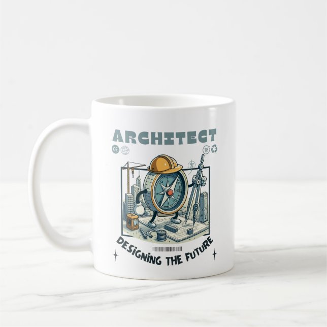 Taza De Café Arquitecto diseñando el futuro (Izquierda)