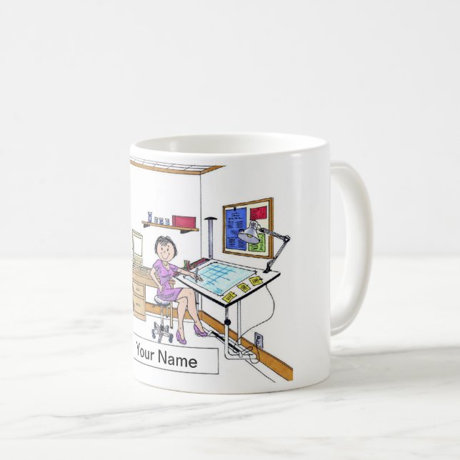 Taza De Café Arquitecto - ingeniero, de sexo femenino (Anverso derecho)