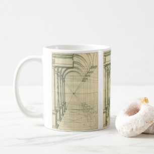 Taza De Café Arquitectura antigua, arcos columnas perspectiva
