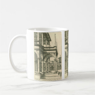 Taza De Café Arquitectura antigua, patio romano con columnas