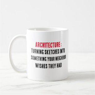 Taza De Café Arquitectura Convirtiendo los bocetos en algo prop