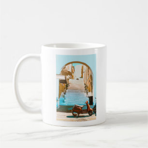 Taza De Café Arquitectura de escalera costera de verano estiliz