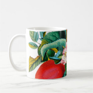 Taza De Café Arreglo antiguo de manzanas botánicas, manzana t