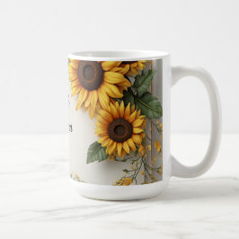 Taza De Café Arreglo de flores de girasoles Cottagecore