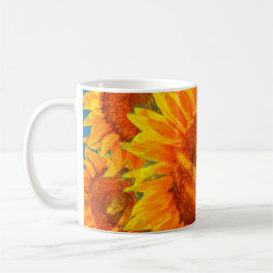Taza De Café Arreglo de girasoles. imitación al estilo Van Gogh