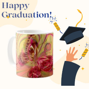 Taza De Café Arreglo de mariposa Moderno Estético Clásico Mug