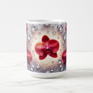 Taza De Café Arreglo Elegante de Orquídeas Rojas