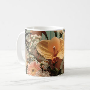 Taza De Café Arreglo floral de Anthurium y tropicales