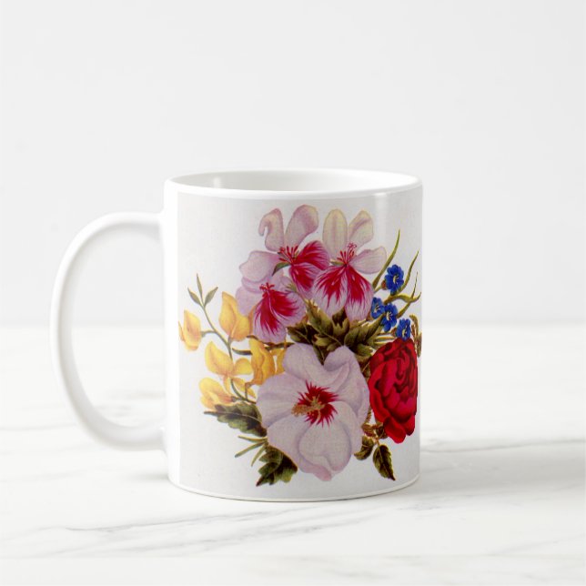 Taza De Café Arreglo floral de flores del siglo XVIII (Izquierda)
