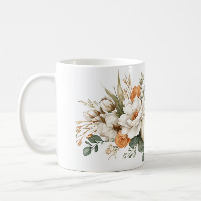 Taza De Café Arreglo floral de otoño boho (Izquierda)
