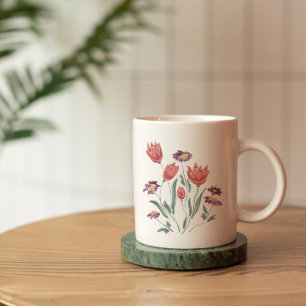 Taza De Café Arreglos Florales Delicados Ramo De Flores