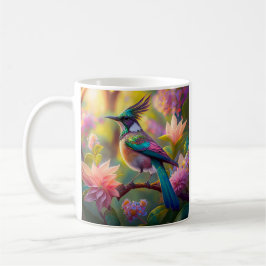 Taza De Café Arrendajo de Cabeza Verde Ave de Fantasía