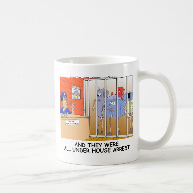 Taza De Café Arresto Domiciliario Regalo De Tarjetas De Tees De (Derecha)