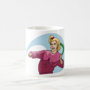 Taza De Café Arrojando Un Boomerang