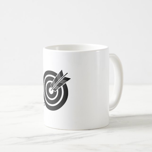 Taza De Café Arrow golpeó un blanco redondo Mugs & Cups (Anverso derecho)