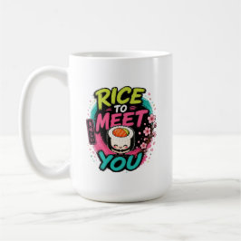 Taza De Café Arroz para Conocerte – Diseño de Sushi Kawaii Lind