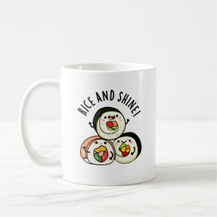 Taza De Café Arroz Y Brillo Gracioso Sushi Rollo Pun