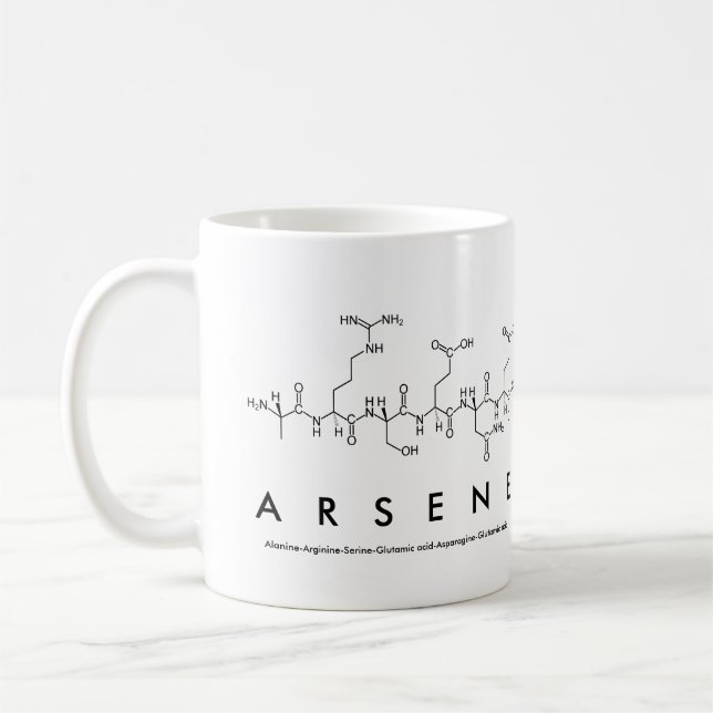 Taza De Café Arsène peptide name mug (Izquierda)