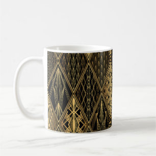 Taza De Café Art Deco Black Gold Elegance