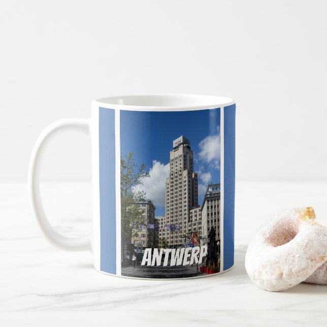 Taza De Café Art Deco Boerentoren Cityscape, Antwerp (Con donut)