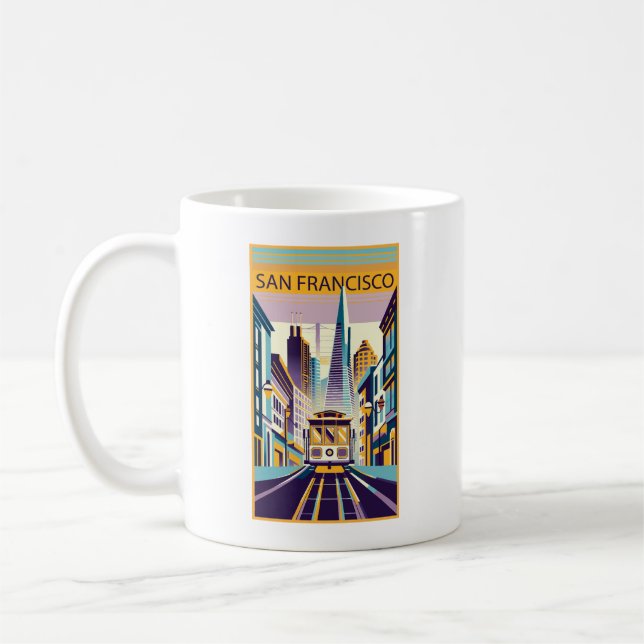 Taza De Café Art Deco de San Francisco California (Izquierda)