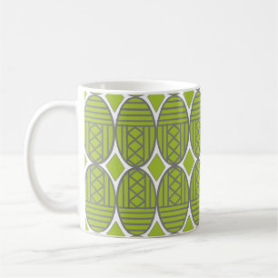 Taza De Café Art Deco Verde Ovala el café Mug