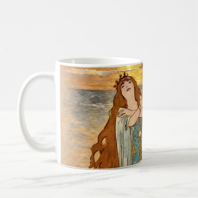 Taza De Café Art Nouveau Elsa Lohengrin Poster with Swans  (Izquierda)