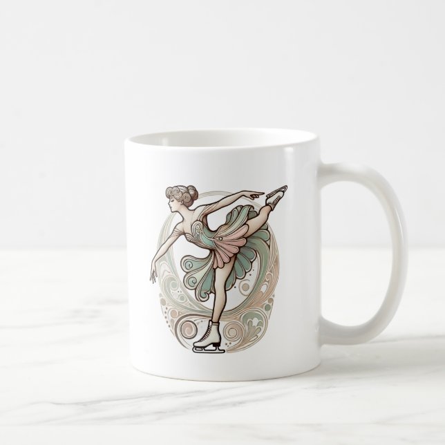 Taza De Café Art Nouveau Femenino Skater Mug (Derecha)