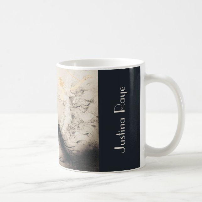 Taza De Café Art Nouveau Greyhounds Louis Icart Name (Derecha)