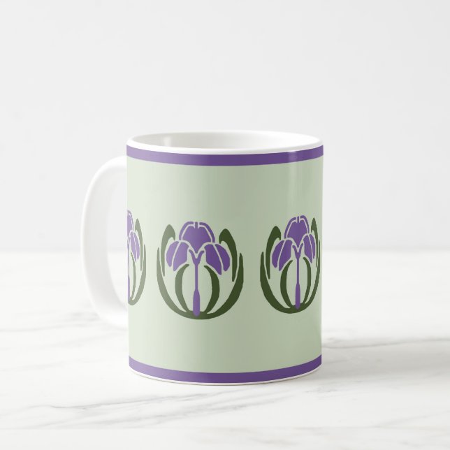 Taza De Café Art Nouveau Iris Coffee Mug (Anverso izquierdo)
