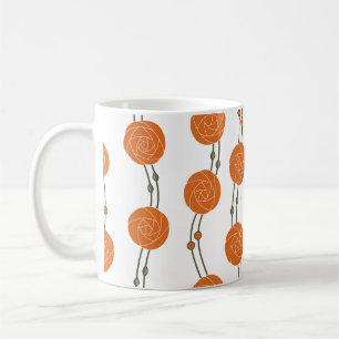 Taza De Café Art Nouveau Mackintosh Franjas de Rosa Naranja