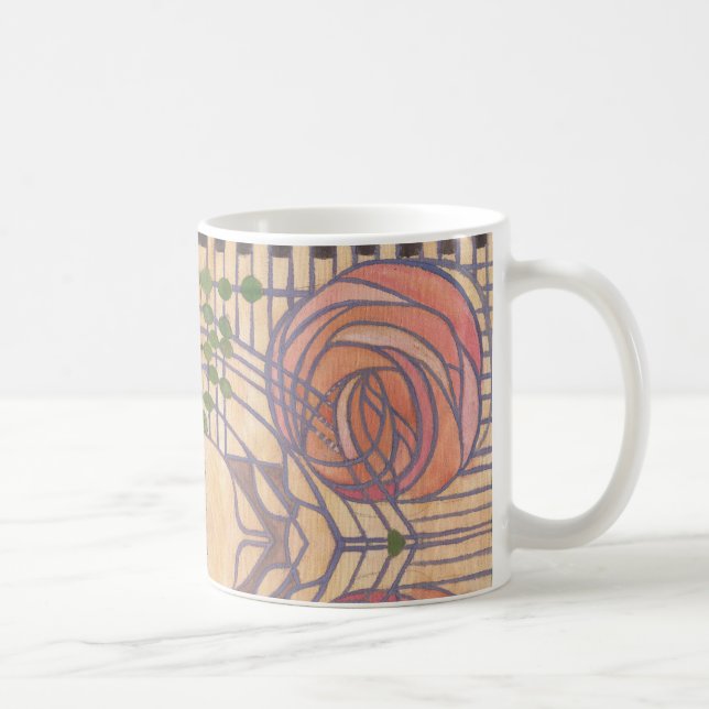 Taza De Café Art Nouveau Retro Diseño de estilo Mackintosh (Derecha)