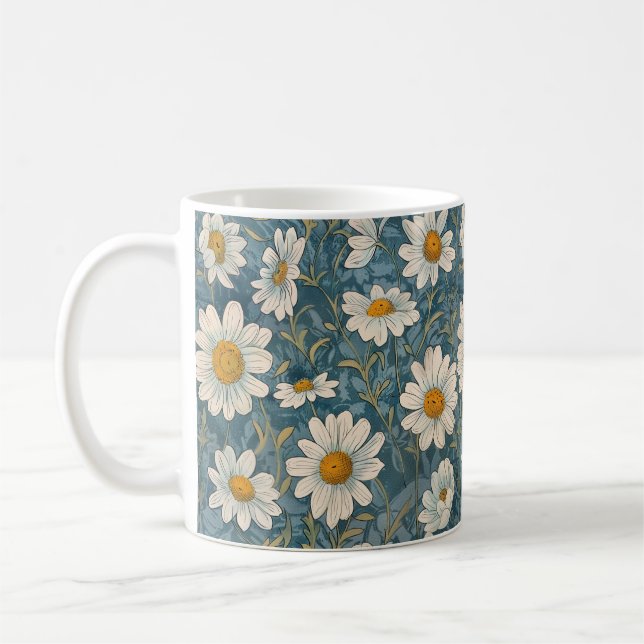 Taza De Café Art Nouveau Shasta Daisies (Izquierda)
