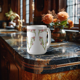 Taza De Café Art Nouveau Whimsical Blooms