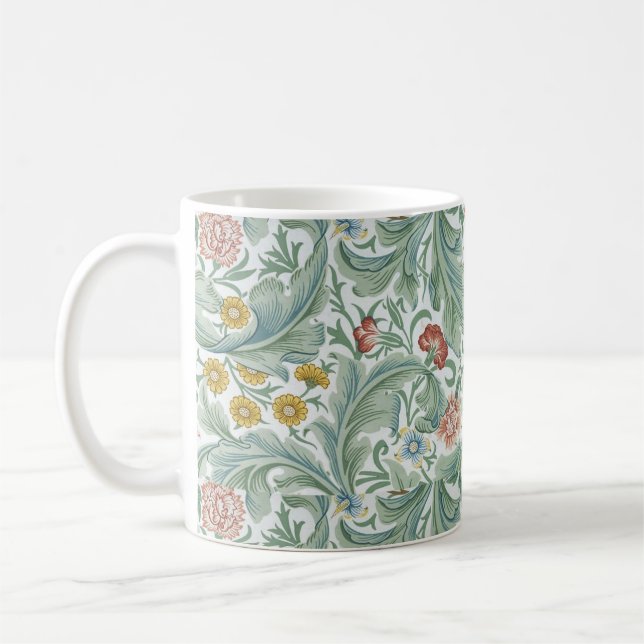 Taza De Café Art Nouveau William Morris Leicester Flores Folia (Izquierda)