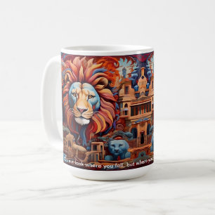 Taza De Café Arte Abstracto Africano en Negrita  Proverbios Afr