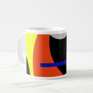 Taza De Café Arte abstracto amarillo rojo azul