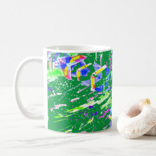 Taza De Café Arte abstracto caleidoscópico neón psicodélico