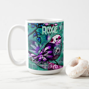 Taza De Café Arte Abstracto Caprichoso Floral Personalizado de 