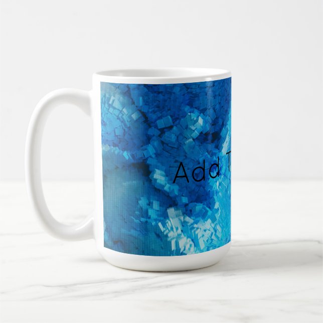 Taza De Café Arte abstracto con ángulo azul y blanco (Izquierda)