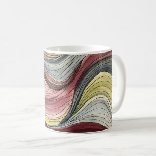 Taza De Café Arte abstracto de acuarela pintado a mano con remo