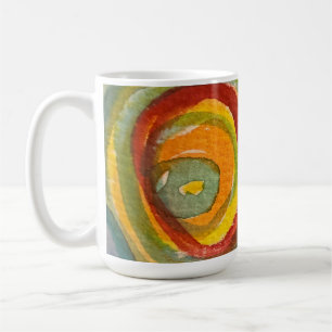 Taza De Café Arte abstracto de círculos concéntricos en acuarel