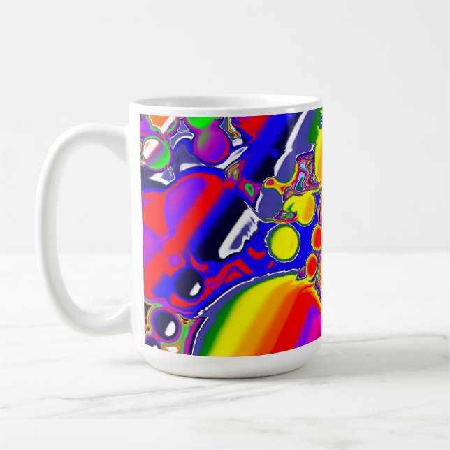 Taza De Café Arte abstracto de explosión en arco iris (Izquierda)