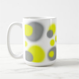 Taza De Café Arte abstracto de gris blanco amarillo