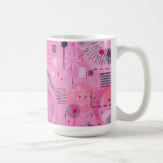 Taza De Café Arte abstracto de helado con fresa (Derecha)