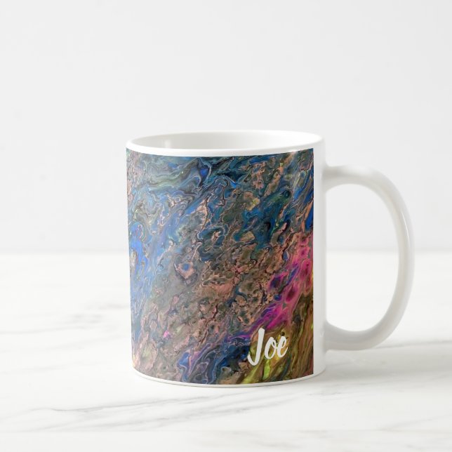 Taza De Café Arte abstracto de Joe - Blue Rush - Café (Derecha)